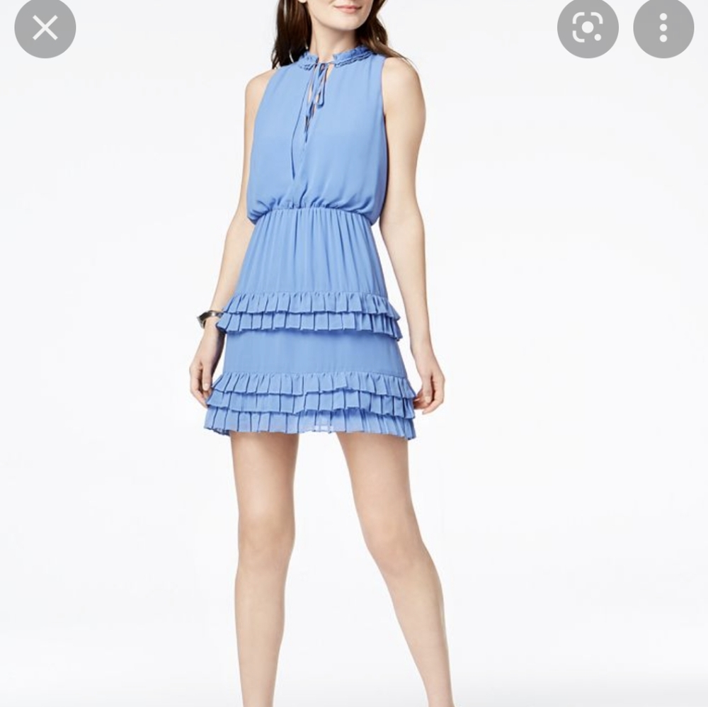 Ruffled blue dress